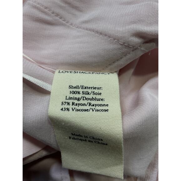 Loveshackfancy 'Perdita' Pink Silk Short Size 2 - Picture 5 of 5